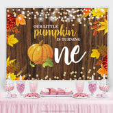 Herbst Hölzern Wenig Kürbis Ist Aufstehen Eins Hintergrund